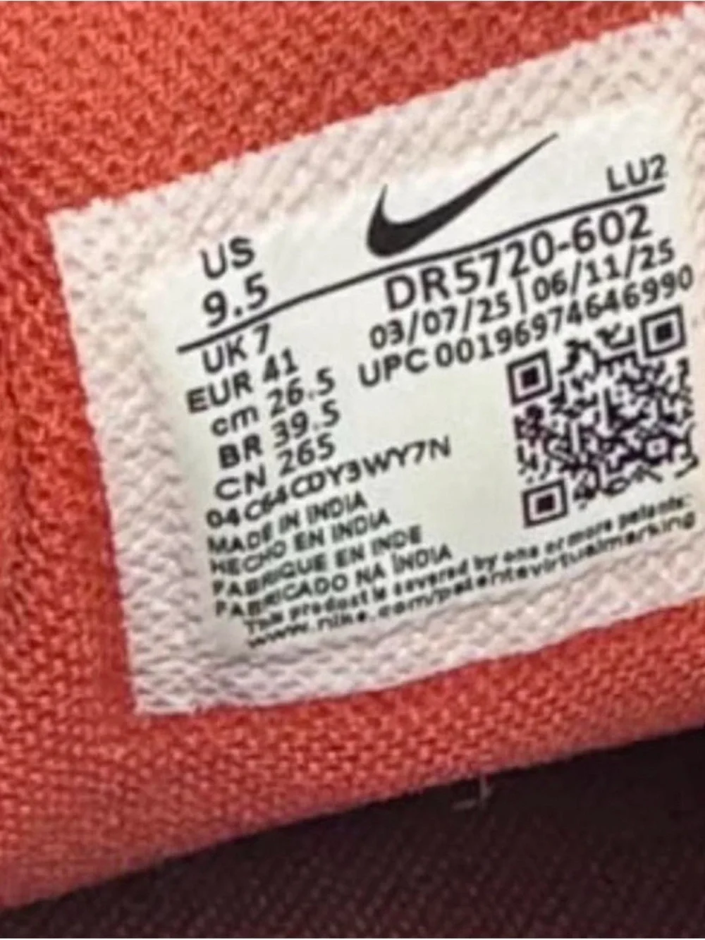 Nike Coral Knit Running Shoes with White Label Detail
